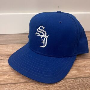 Vintage SJ Blue New Era Pro Model Dupont Visor Snapback Hat Cap USA Made Wool